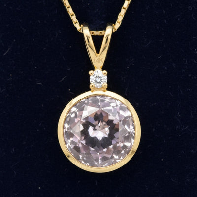 dije oro 14k con ametrino amarillo y purpura natural 9.11ct corte redonda, joyería mexicana Gold Shield