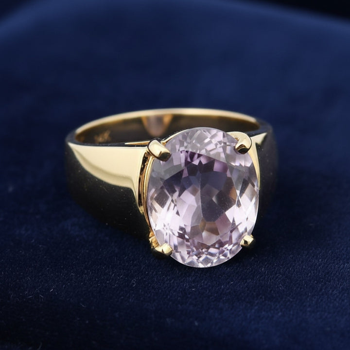 Anillo Hombre Oro 14k con Amatista Purpura 4.97ct, joyería mexicana Gold Shield - PREVENTA
