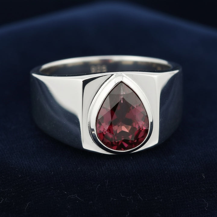 Anillo Hombre Plata 925 con Granate Purpura Purpura rojizo 3.08ct, joyería mexicana Gold Shield - PREVENTA