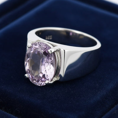 Anillo Hombre Plata 925 con Amatista Purpura 4.97ct, joyería mexicana Gold Shield - PREVENTA