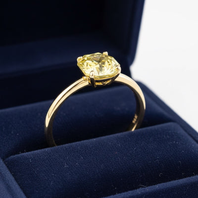 Anillo Oro 14k con Cuarzo Limón Natural Brasil 28.68ct Corte Oct, joyería mexicana Gold Shield