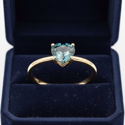 Anillo Oro 14k con Zafiro Corazón Sin Tratar Madagascar 0.83ct -, joyería mexicana Gold Shield