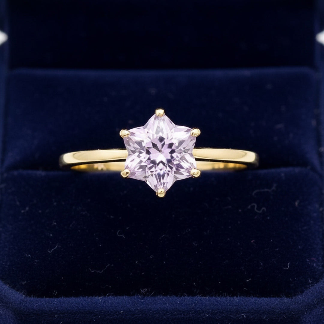 Anillo Oro 14k con Amatista Uruguay Sin Tratar Uruguay 2.84ct - , joyería mexicana Gold Shield