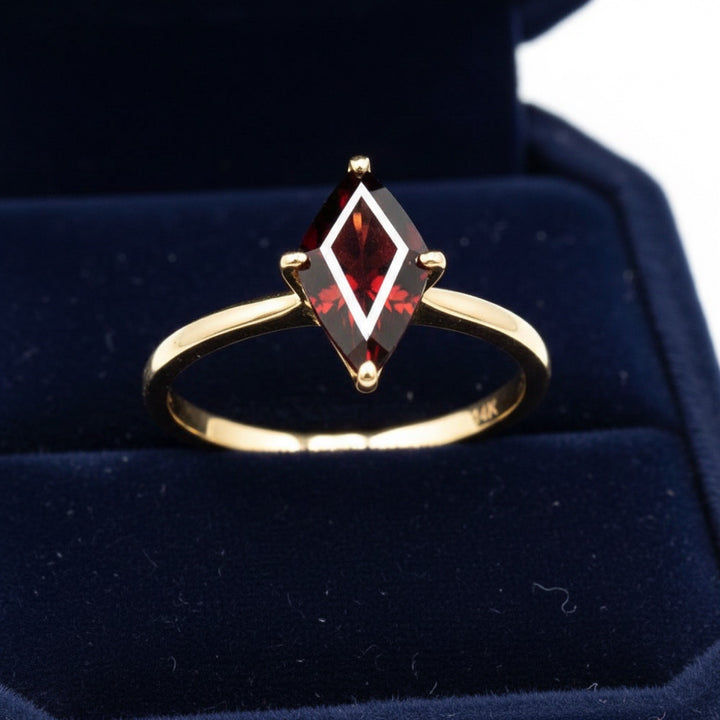 Anillo Oro 14k con Granate Spessartita Sin Tratar Nigeria 9.38ct, joyería mexicana Gold Shield