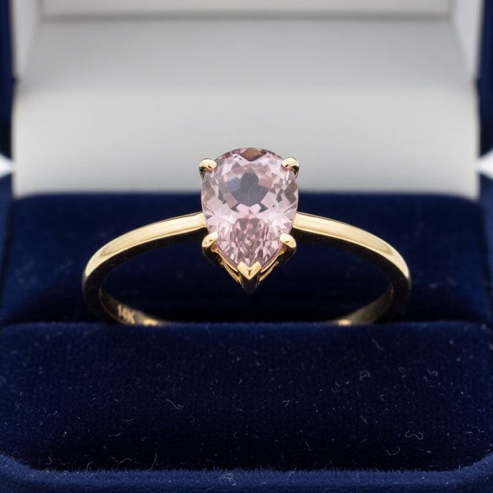 Anillo Oro 14k con Zafiro Rosa Sin Tratar Tanzania 0.38ct - Piez, joyería mexicana Gold Shield