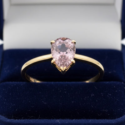 Anillo Oro 14k con Zafiro Rosa Sin Tratar Tanzania 0.38ct - Piez, joyería mexicana Gold Shield