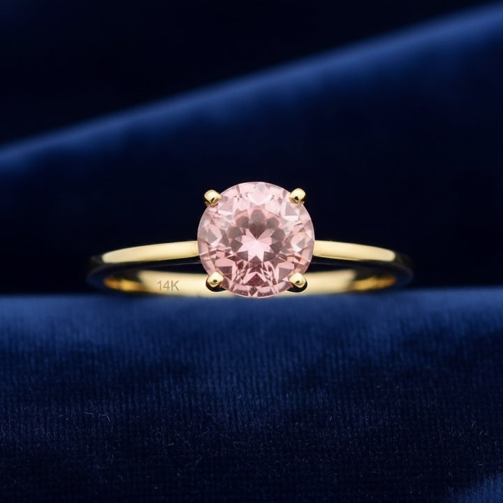 Anillo Oro 14k con Turmalina Rosa Rosa anaranjado 0.87ct, joyería mexicana Gold Shield - PREVENTA
