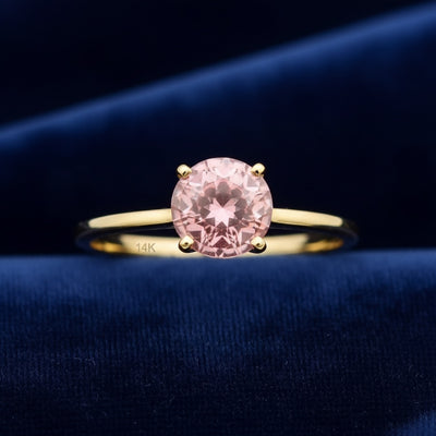 Anillo Oro 14k con Turmalina Rosa Rosa anaranjado 0.87ct, joyería mexicana Gold Shield - PREVENTA