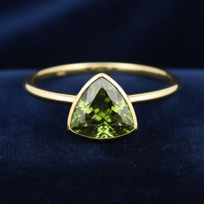 Anillo Oro 14k con Zafiro Verde 0.93ct, joyería mexicana Gold Shield - PREVENTA