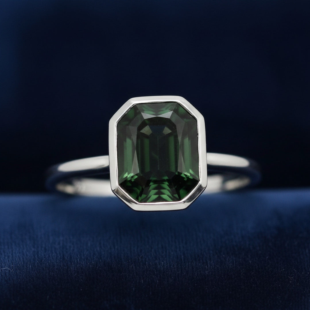 Anillo Plata 925 con Turmalina Cromo Sin Tratar Tanzania 1.38ct - , joyería mexicana Gold Shield