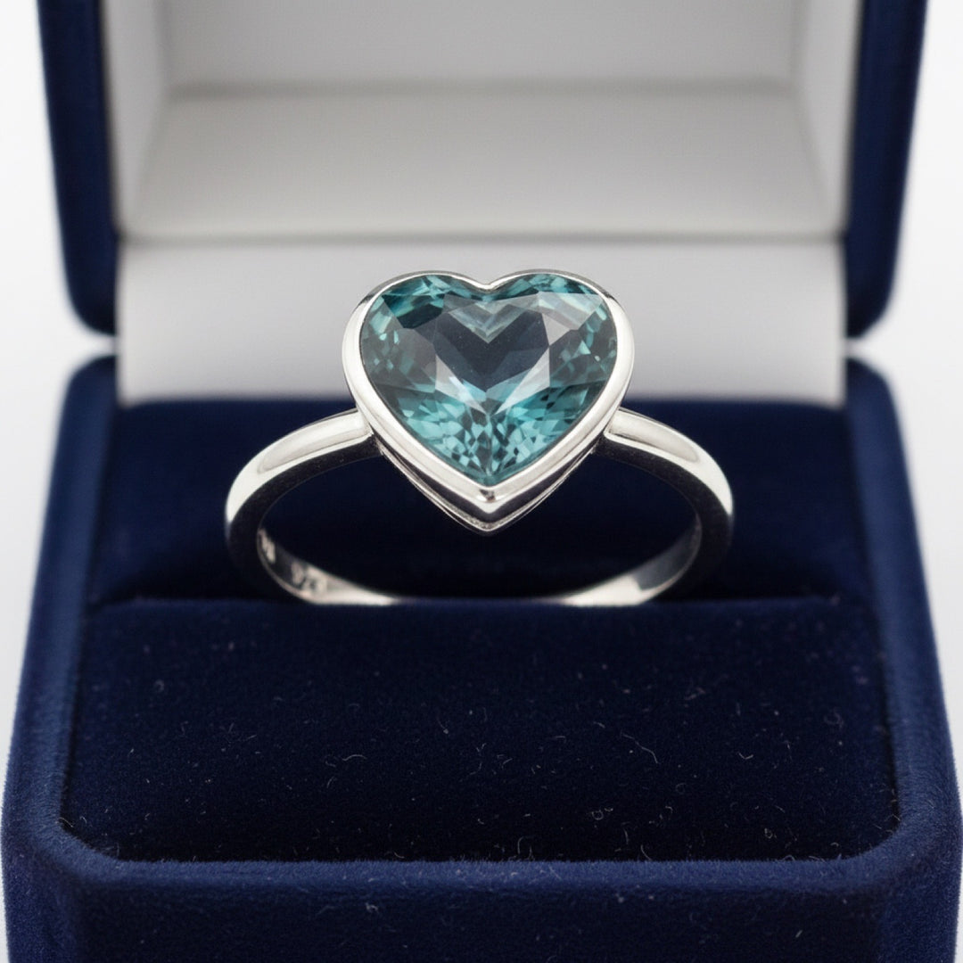 Anillo Plata 925 con Zafiro Corazón Sin Tratar Madagascar 0.83ct -, joyería mexicana Gold Shield