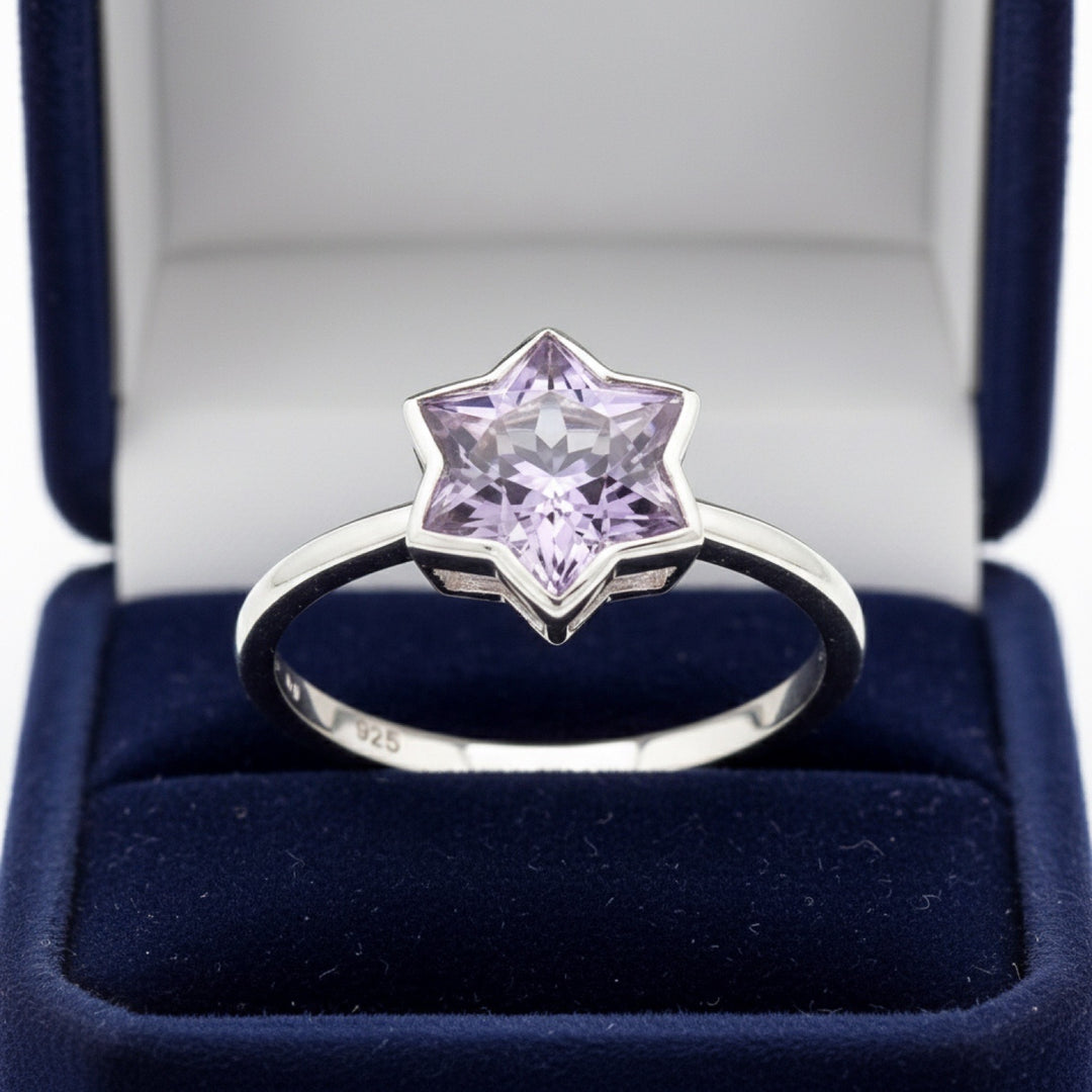 Anillo Plata 925 con Amatista Uruguay Sin Tratar Uruguay 2.84ct - , joyería mexicana Gold Shield