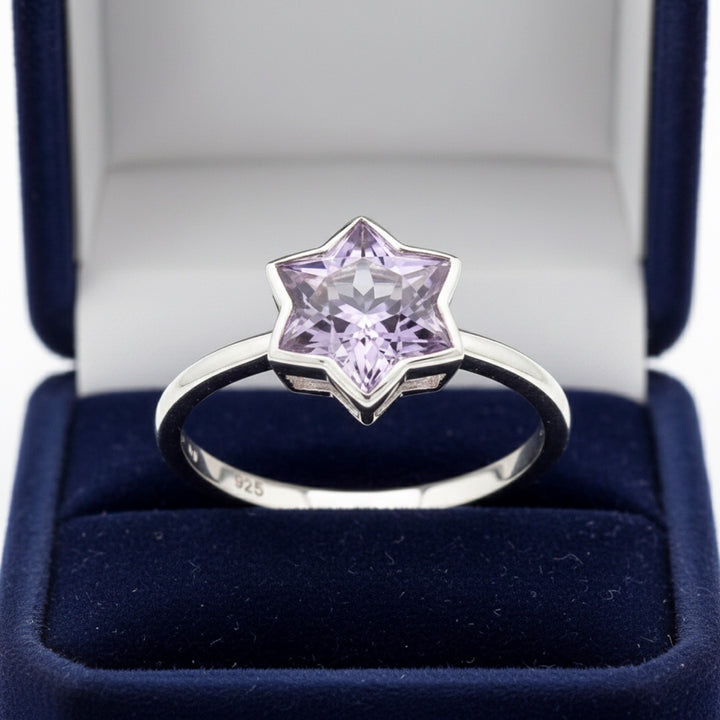 Anillo Plata 925 con Amatista Uruguay Sin Tratar Uruguay 2.84ct - , joyería mexicana Gold Shield
