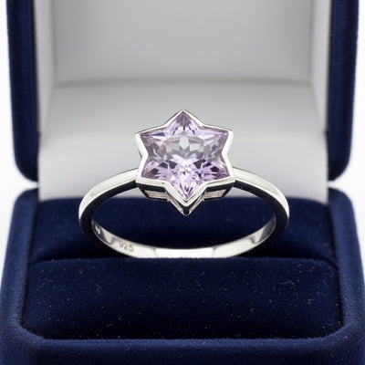 Anillo Plata 925 con Amatista Uruguay Sin Tratar Uruguay 2.84ct - , joyería mexicana Gold Shield