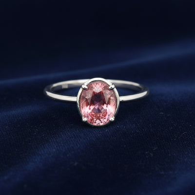 Anillo Plata 925 con Turmalina Rosa Rosa anaranjado 1.78ct, joyería mexicana Gold Shield - PREVENTA