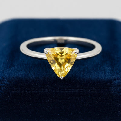 Anillo Plata 925 con Zafiro Amarillo 0.9ct, joyería mexicana Gold Shield - PREVENTA