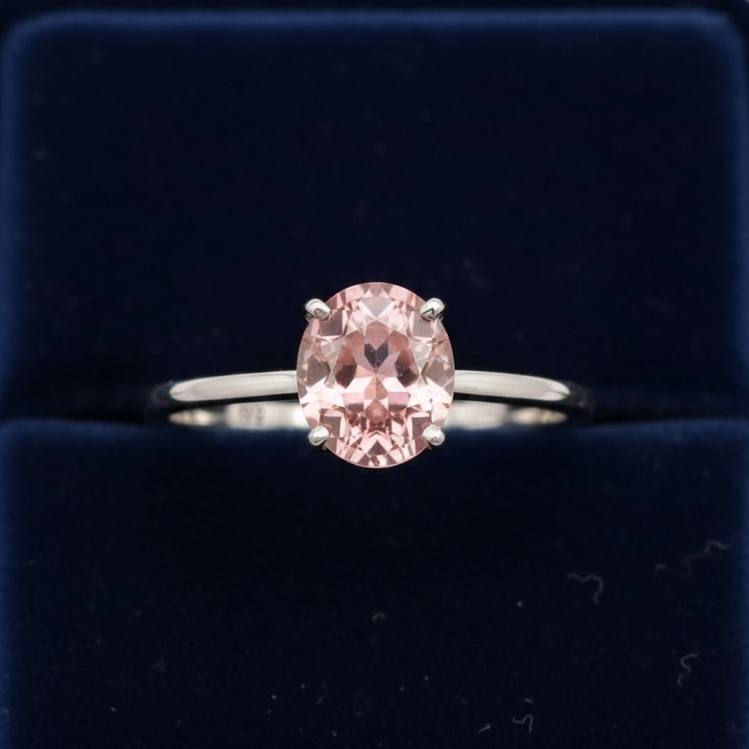 Anillo Plata 925 con Turmalina Rosa Rosa anaranjado 0.87ct, joyería mexicana Gold Shield - PREVENTA
