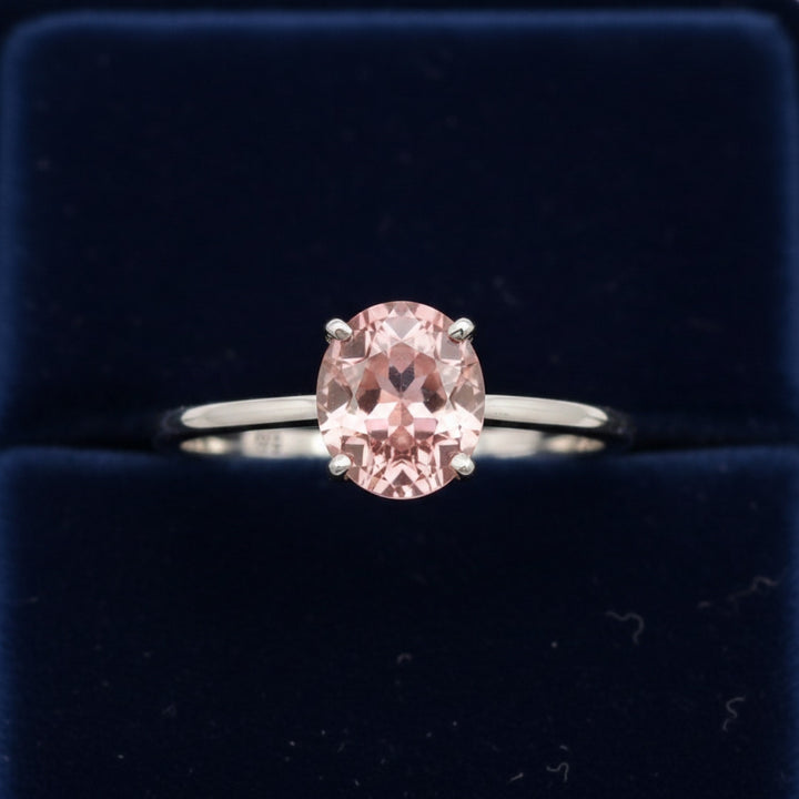 Anillo Plata 925 con Turmalina Rosa Rosa anaranjado 0.87ct, joyería mexicana Gold Shield - PREVENTA