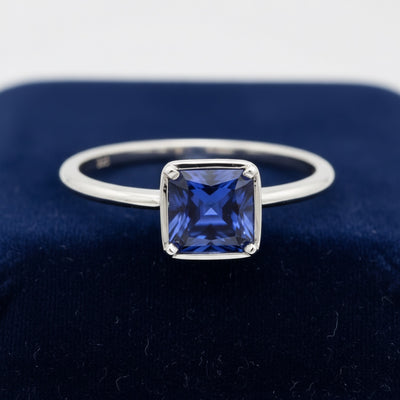 Anillo Plata 925 con Zafiro Azul 0.49ct, joyería mexicana Gold Shield - PREVENTA