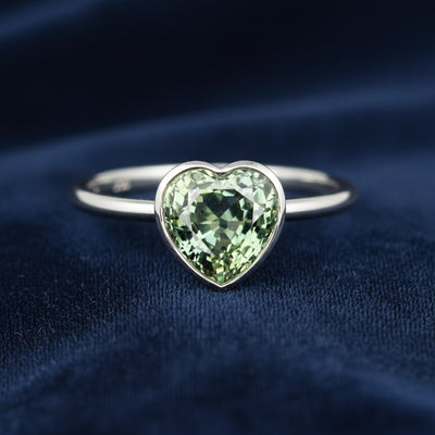 Anillo Plata 925 con Zafiro Verde 0.6ct, joyería mexicana Gold Shield - PREVENTA