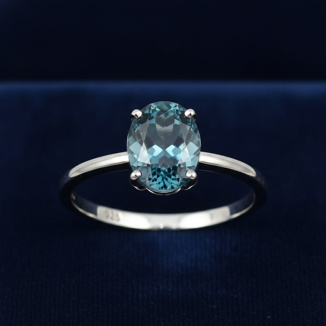 Anillo Plata 925 con Topacio Azul London Blue 3.01ct, joyería mexicana Gold Shield - PREVENTA