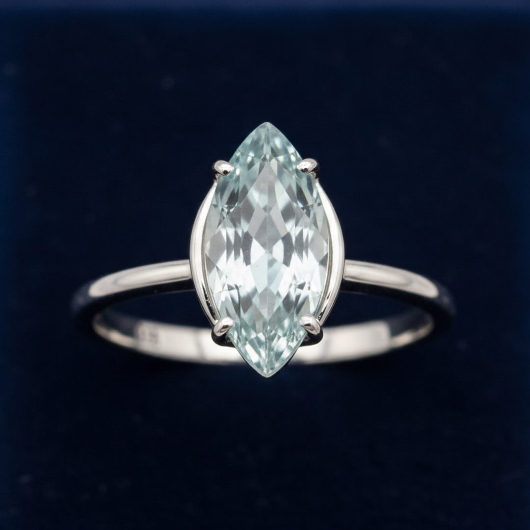Anillo Plata 925 con Aguamarina Azul 3.92ct, joyería mexicana Gold Shield - PREVENTA