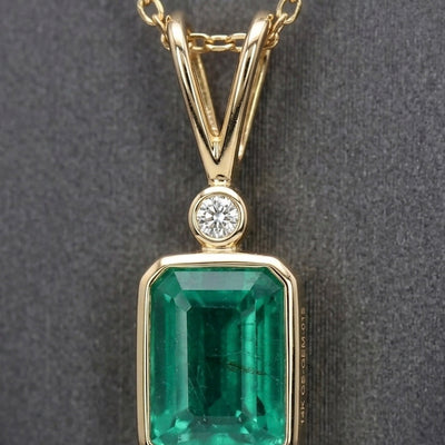 Dije de oro 14k amarillo con apatita neón paraíba natural 1.56ct corte octagon en bisel con diamante accent, color azul-verde turquesa vibrante, joyería mexicana premium