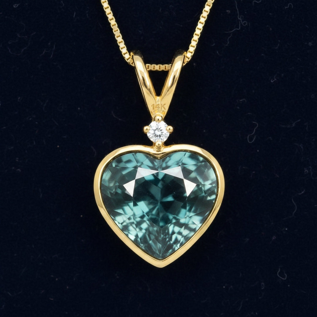 Dije Oro 14k con Zafiro Corazón Sin Tratar Madagascar 0.83ct -, joyería mexicana Gold Shield
