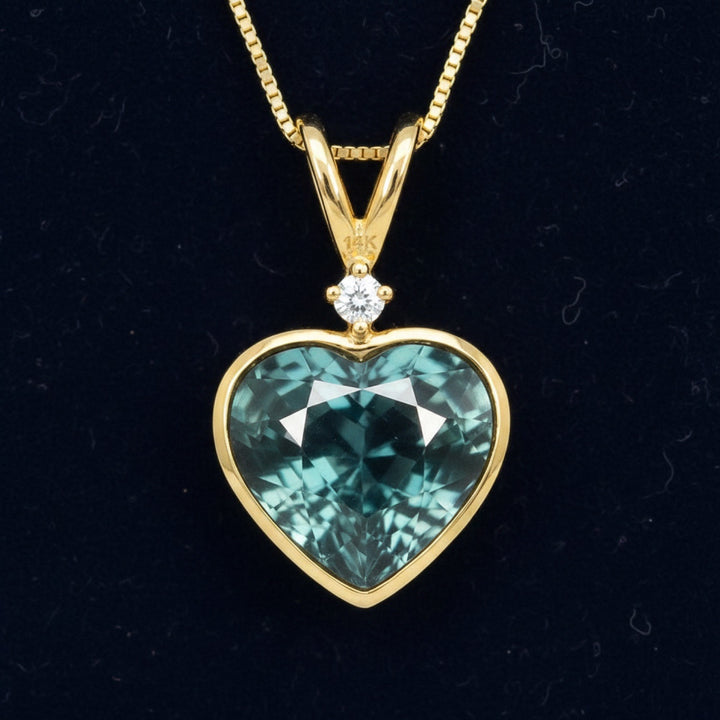 Dije Oro 14k con Zafiro Corazón Sin Tratar Madagascar 0.83ct -, joyería mexicana Gold Shield