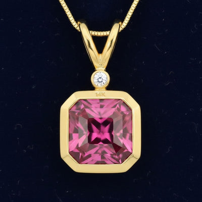 Dije Oro 14k con Granate Rhodolita Sin Tratar Tanzania 2.59ct , joyería mexicana Gold Shield