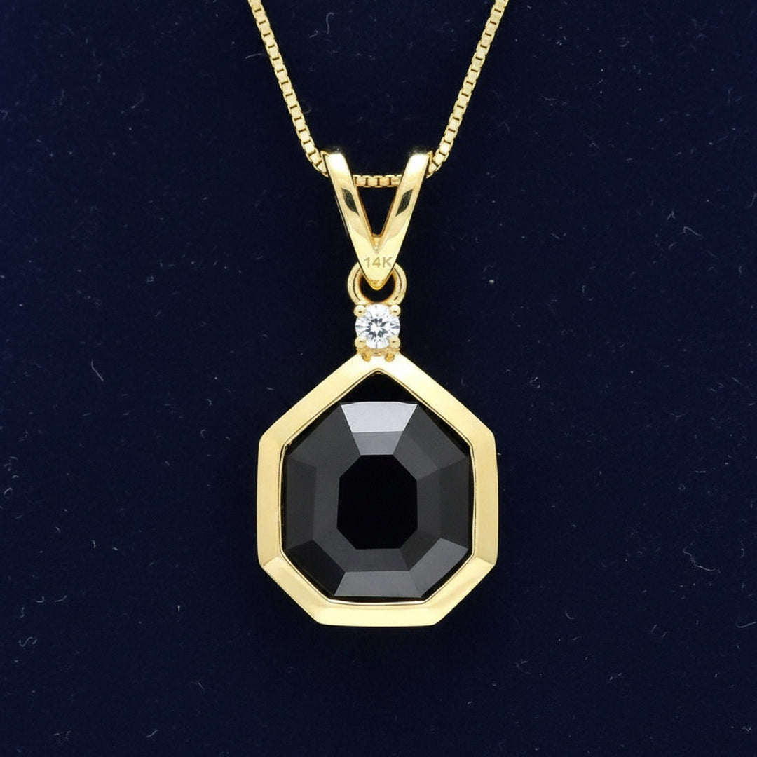 Dije Oro 14k con Espinela Sin Tratar Tanzania 1.21ct - Pieza Ú, joyería mexicana Gold Shield