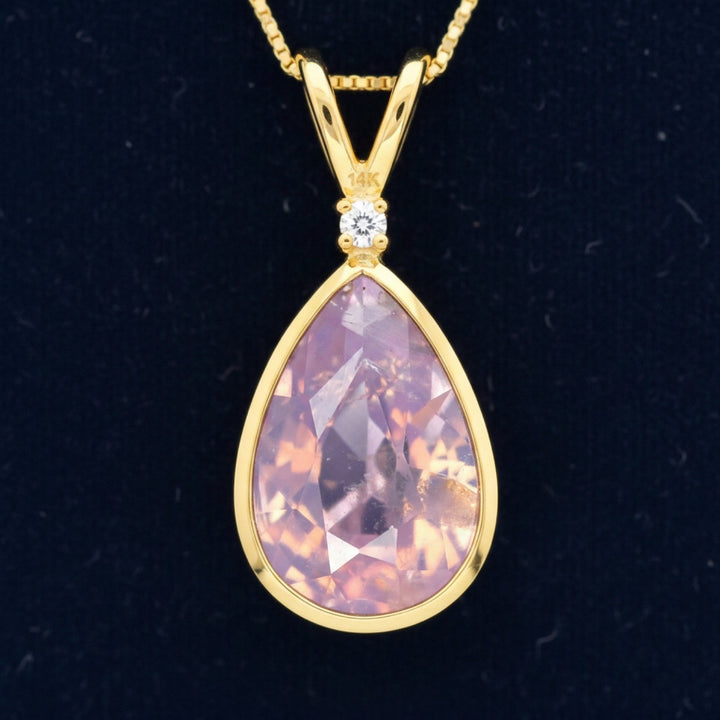 Dije Oro 14k con Zafiro Rosa Sin Tratar Tanzania 0.38ct - Piez, joyería mexicana Gold Shield