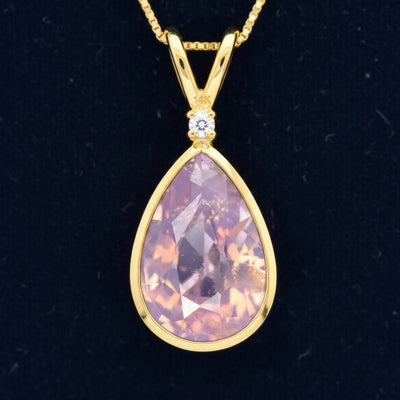 Dije Oro 14k con Zafiro Rosa Sin Tratar Tanzania 0.38ct - Piez, joyería mexicana Gold Shield