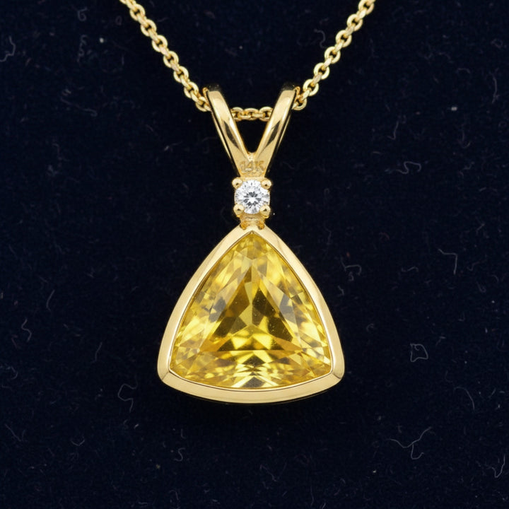 Dije Oro 14k con Zafiro Amarillo 0.9ct, joyería mexicana Gold Shield - PREVENTA