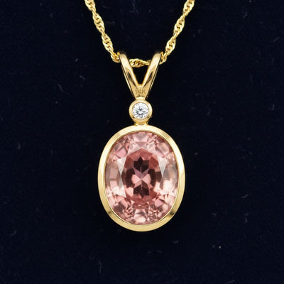 Dije Oro 14k con Turmalina Rosa 0.59ct, joyería mexicana Gold Shield - PREVENTA