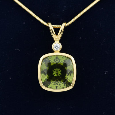 Dije Oro 14k con Turmalina Verde 0.87ct, joyería mexicana Gold Shield - PREVENTA