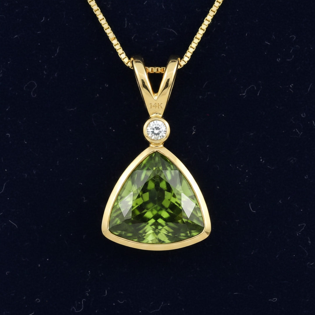Dije Oro 14k con Zafiro Verde 0.93ct, joyería mexicana Gold Shield - PREVENTA