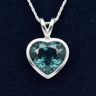 Dije Plata 925 con Zafiro Corazón Sin Tratar Madagascar 0.83ct -, joyería mexicana Gold Shield