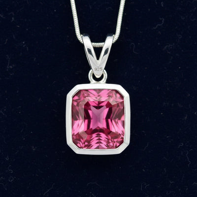 Dije Plata 925 con Granate Rhodolita Sin Tratar Tanzania 2.59ct , joyería mexicana Gold Shield