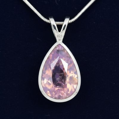 Dije Plata 925 con Zafiro Rosa Sin Tratar Tanzania 0.38ct - Piez, joyería mexicana Gold Shield