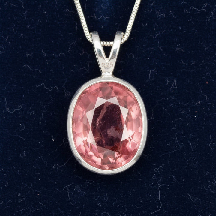 Dije Plata 925 con Turmalina Rosa Rosa anaranjado 1.78ct, joyería mexicana Gold Shield - PREVENTA