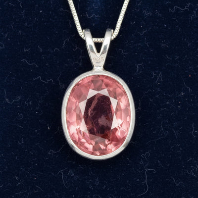 Dije Plata 925 con Turmalina Rosa Rosa anaranjado 1.78ct, joyería mexicana Gold Shield - PREVENTA