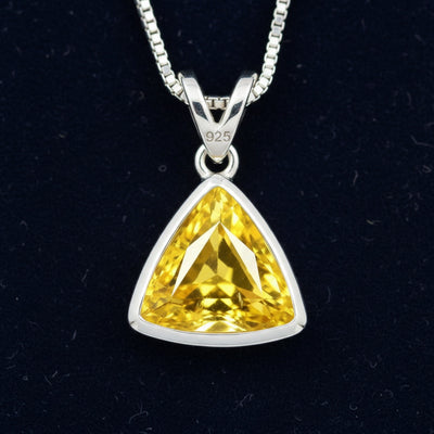 Dije Plata 925 con Zafiro Amarillo 0.9ct, joyería mexicana Gold Shield - PREVENTA