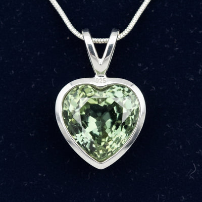 Dije Plata 925 con Zafiro Verde 0.6ct, joyería mexicana Gold Shield - PREVENTA
