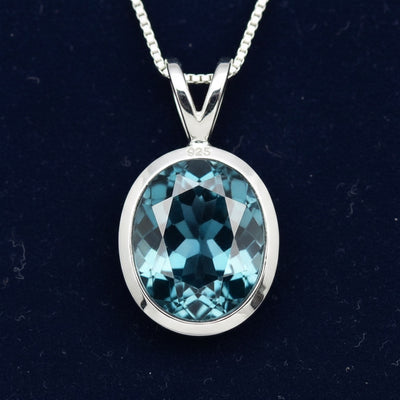 Dije Plata 925 con Topacio Azul London Blue 3.01ct, joyería mexicana Gold Shield - PREVENTA