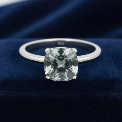 anillo de plata 925 con espinela acero gris azul natural 1.30ct corte cushion de Myanmar, joyería mexicana Gold Shield