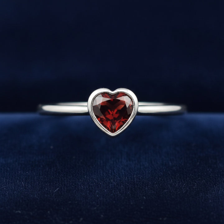 anillo plata 925 con granate naranja rojizo natural 3.65ct corte corazon, joyería mexicana Gold Shield