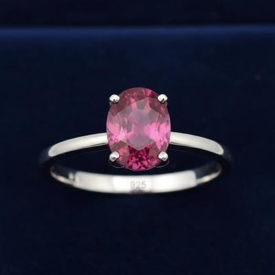 anillo de plata 925 con granate rhodolita purpureo rosa natural 2.17ct corte oval de Africa, joyería mexicana Gold Shield