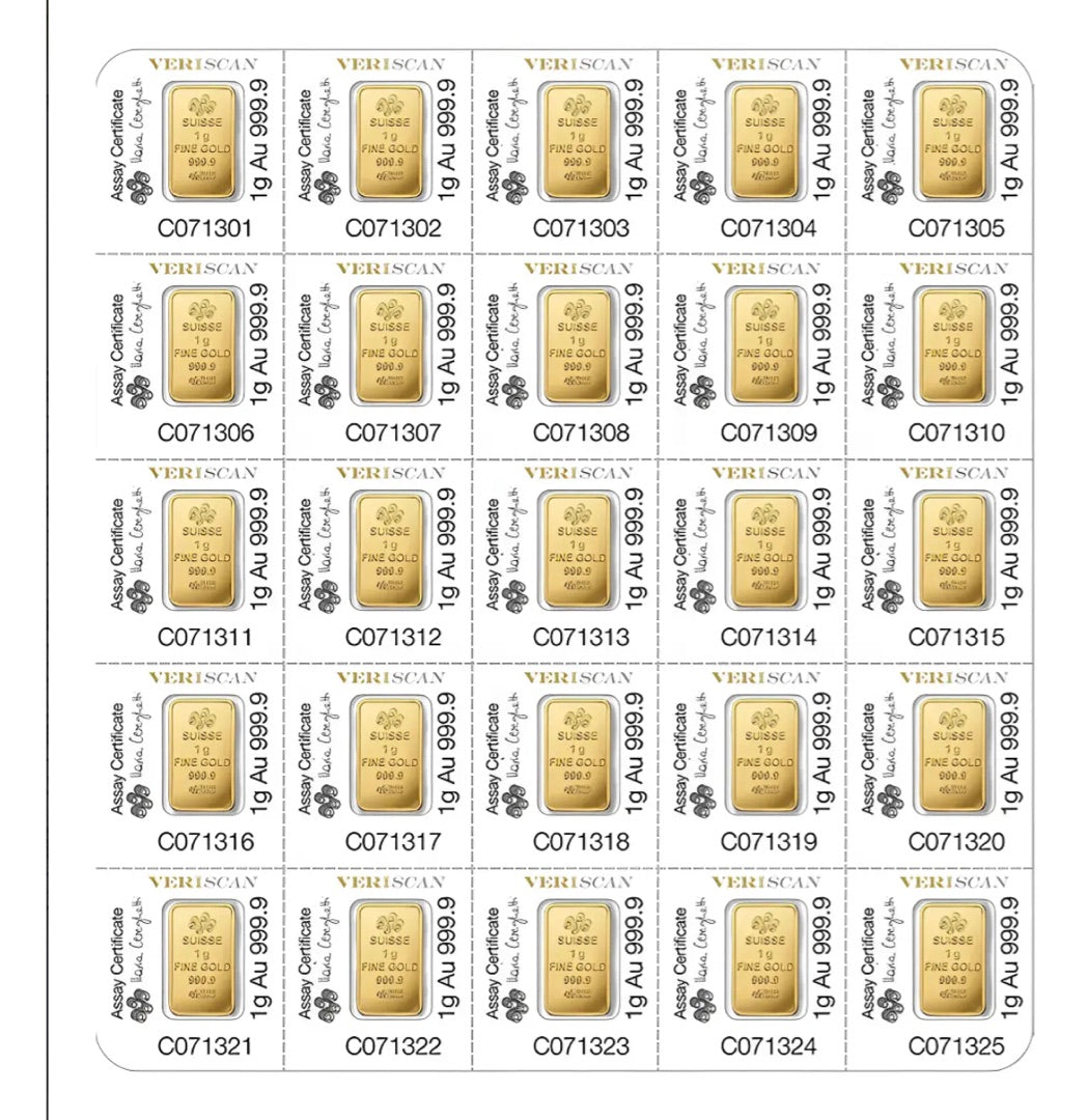 Crédito Suizo de Oro 2.5 Gramos — Lingote PAMP .999 Certificado