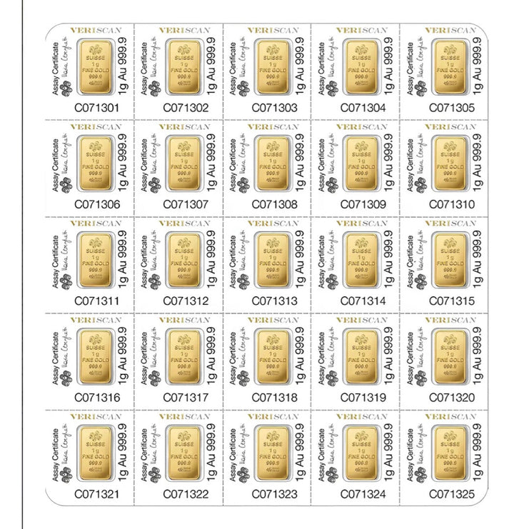 Crédito Suizo de Oro 10 Gramos — Lingote PAMP .999 Certificado
